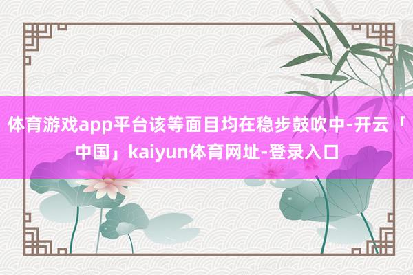 体育游戏app平台该等面目均在稳步鼓吹中-开云「中国」kaiyun体育网址-登录入口