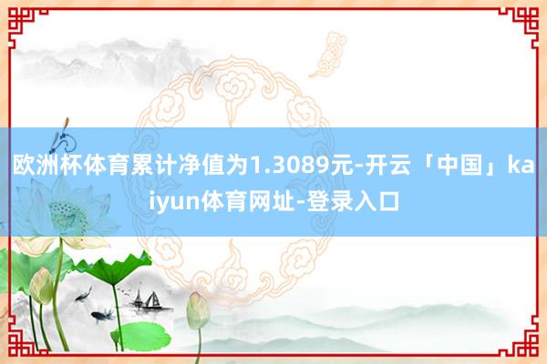 欧洲杯体育累计净值为1.3089元-开云「中国」kaiyun体育网址-登录入口