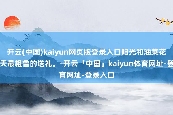 开云(中国)kaiyun网页版登录入口阳光和油菜花，是春天最粗鲁的送礼。-开云「中国」kaiyun体育网址-登录入口