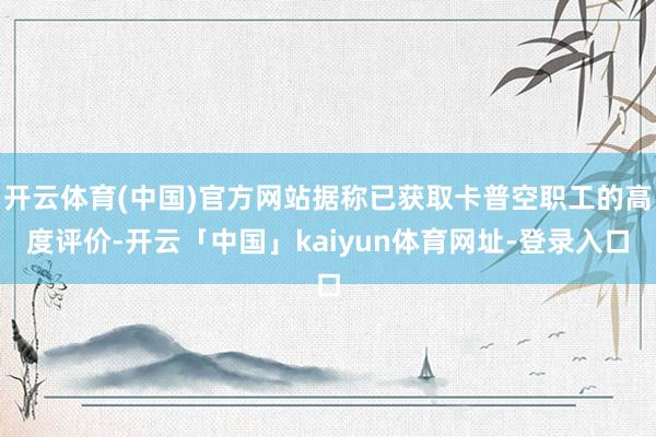 开云体育(中国)官方网站据称已获取卡普空职工的高度评价-开云「中国」kaiyun体育网址-登录入口