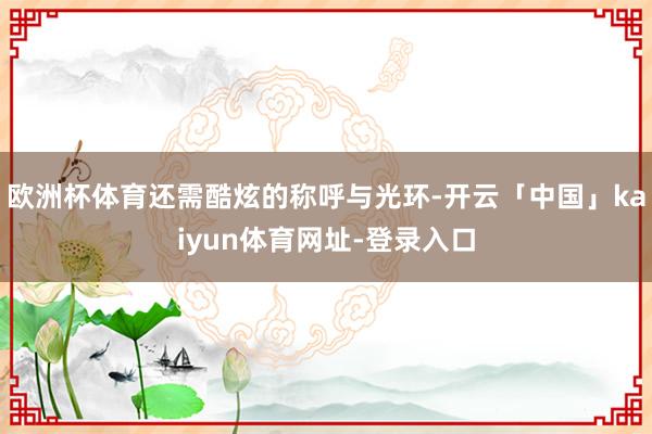 欧洲杯体育还需酷炫的称呼与光环-开云「中国」kaiyun体育网址-登录入口