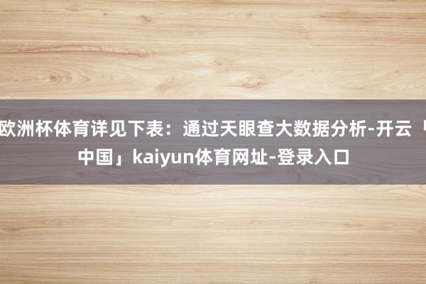 欧洲杯体育详见下表：通过天眼查大数据分析-开云「中国」kaiyun体育网址-登录入口