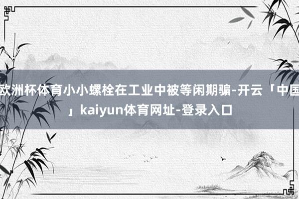欧洲杯体育小小螺栓在工业中被等闲期骗-开云「中国」kaiyun体育网址-登录入口