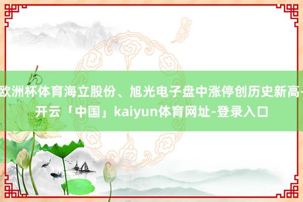 欧洲杯体育海立股份、旭光电子盘中涨停创历史新高-开云「中国」kaiyun体育网址-登录入口