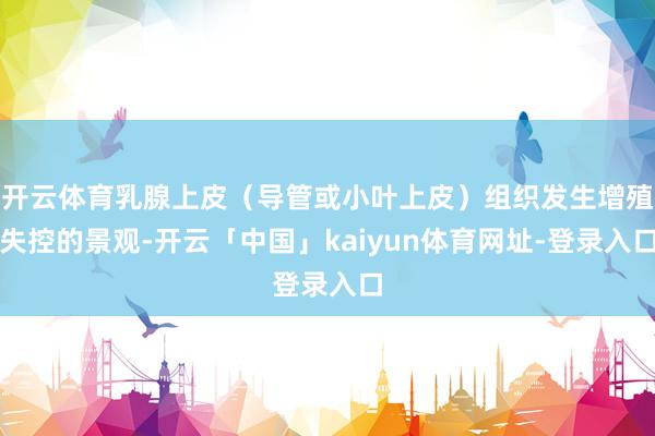 开云体育乳腺上皮(导管或小叶上皮)组织发生增殖失控的景观-开云「中国」kaiyun体育网址-登录入口