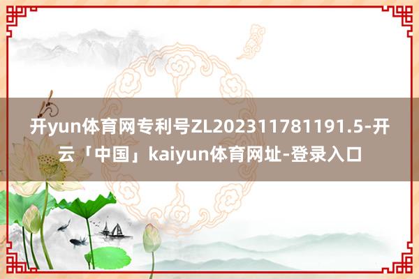 开yun体育网专利号ZL202311781191.5-开云「中国」kaiyun体育网址-登录入口