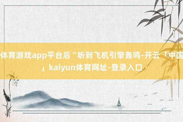 体育游戏app平台后“听到飞机引擎轰鸣-开云「中国」kaiyun体育网址-登录入口